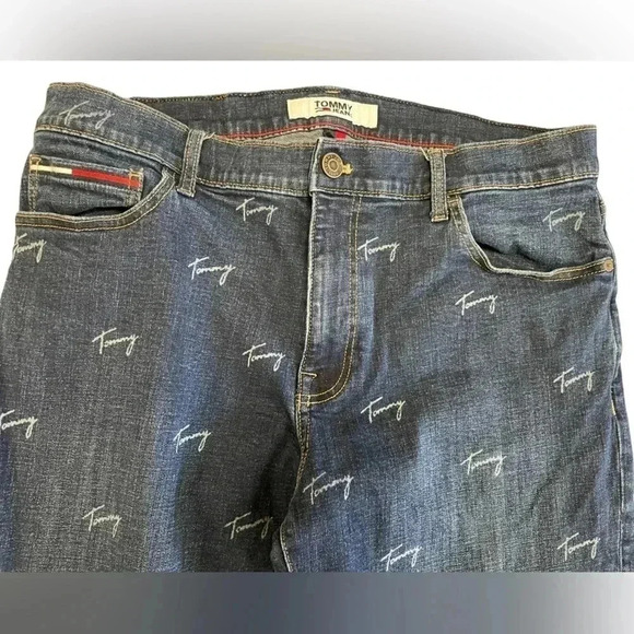 Tommy Hilfiger Logo Printed Jeans Size 36 - Picture 7 of 13